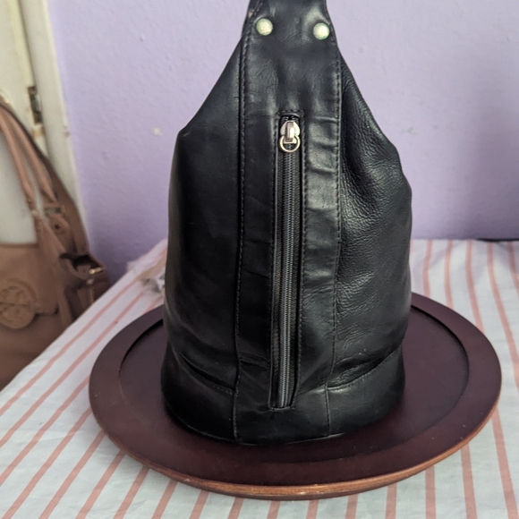 Tano Black Leather Hobo Bag - Picture 2 of 7